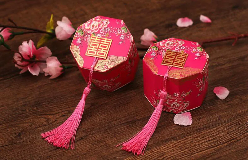 100 шт./лот новинка китайская коробка для конфет с двойным счастье упаковка