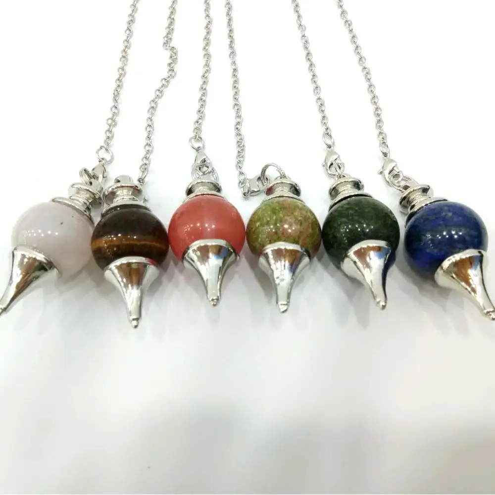 Натуральный бисер камень кулон шар рок ожерелье различные кристалл