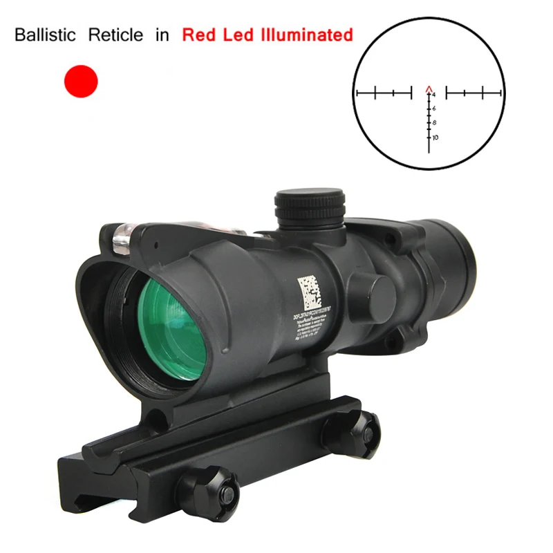 1 Trijicon ACOG 4X32 оптика из настоящего Волокна Красная точка с подсветкой шеврон стекло травленая сетка тактический оптический прицел охотничий оптический прицел - Цвет: 1