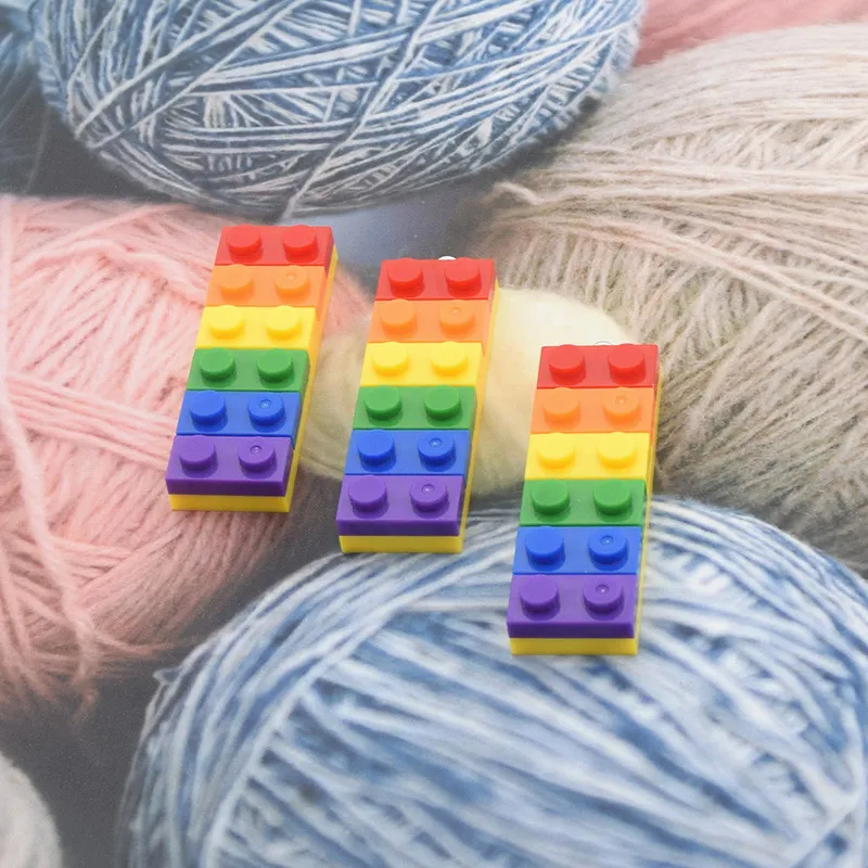2 шт. Горячие Ручной Работы Радуга строительные блоки ожерелье шармы Подвески хип
