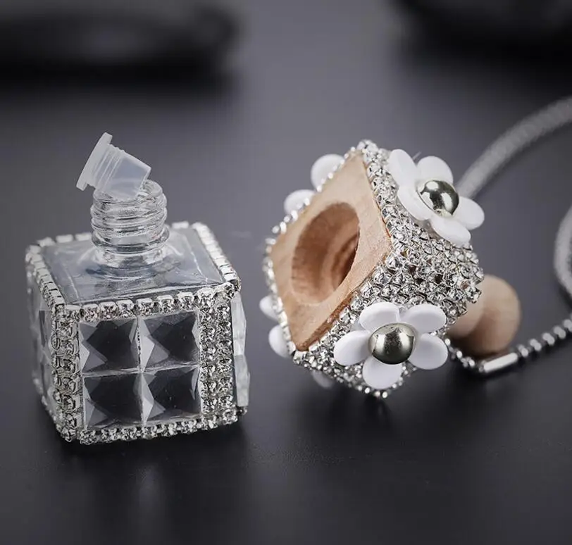 Fashion Crystal Car Rearview Mirror Air Freshener Perfume Diffuser Pendant Room Bathroom Hanging Ornament | Автомобили и