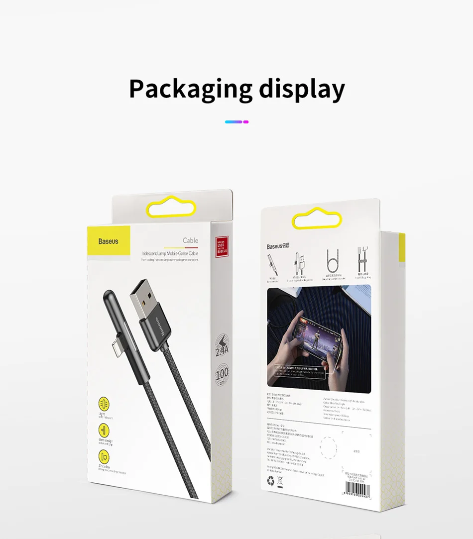 Светодиодный светильник 90 градусов usb кабель для зарядки iPhone xs max xr x 8 7 6s plus 5S ipad pro Кабель зарядного устройства для apple светильник кабель 2 м