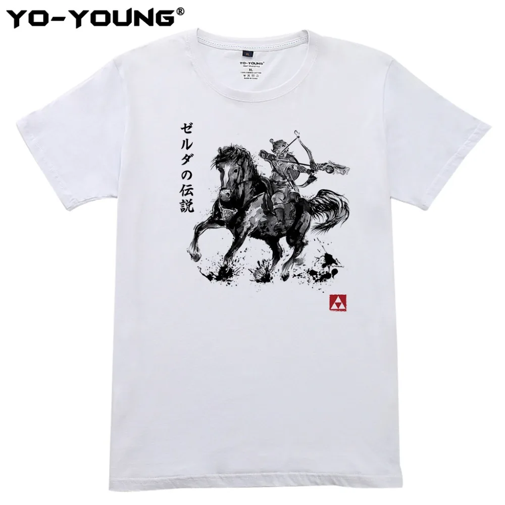 Yo Young новый для мужчин футболки легенда о Зельде цифровой печати 100% 180 gsm чесаный