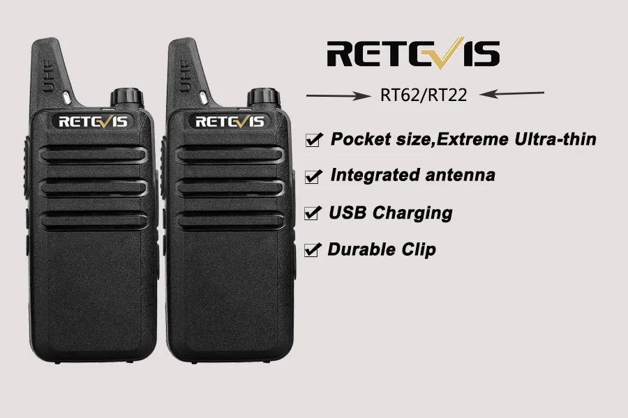 20 шт. мини-рация Retevis RT622 RT22 Экстремальный ультра-тонкий UHF VOX PMR446 FRS Ham Радио Hf трансивер двухсторонняя радиостанция