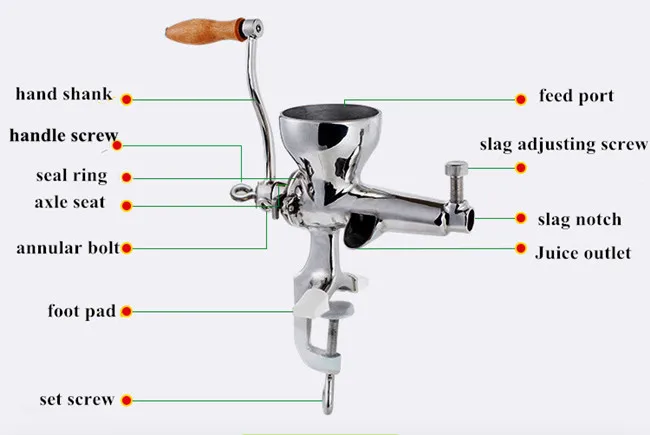 Пшеничной сок extractor ручной работы из нержавеющей стали Винт соковыжималка