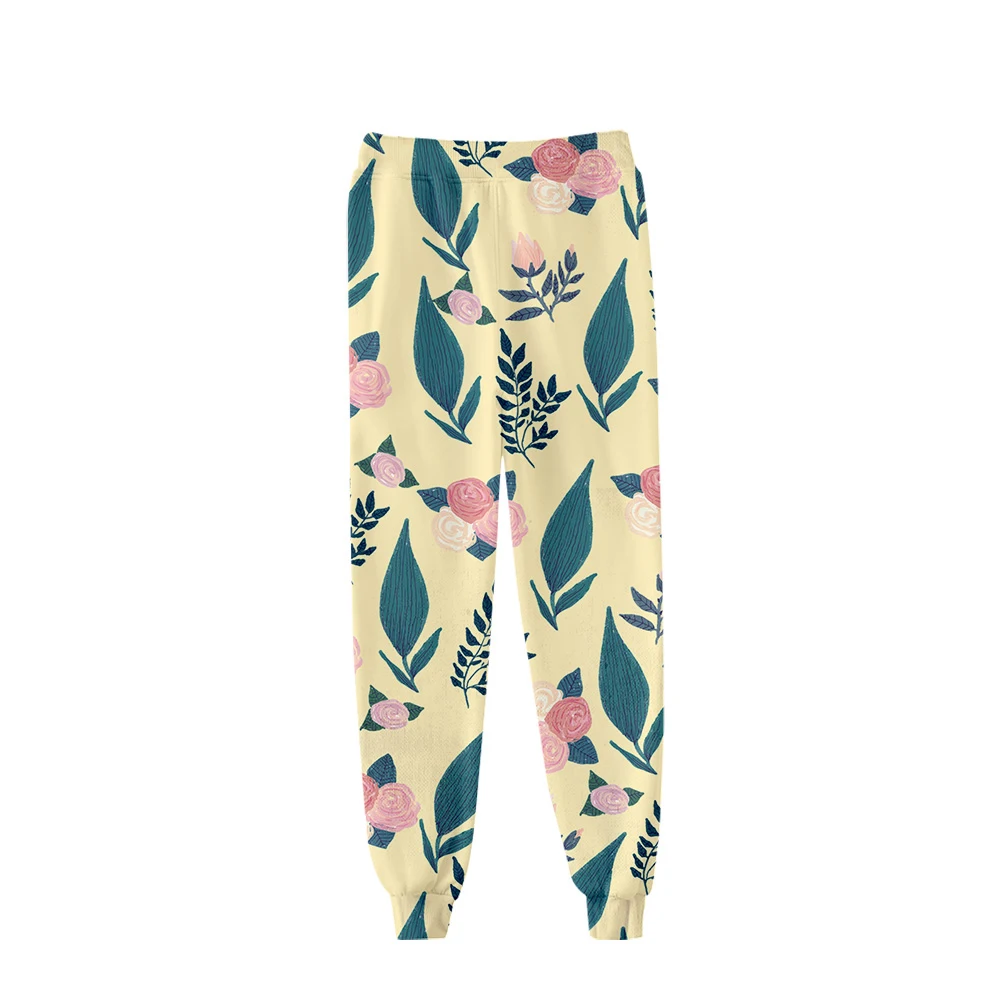 

Leaves pattern 3D print stylish Elastic pants 2019 full length trousers popular