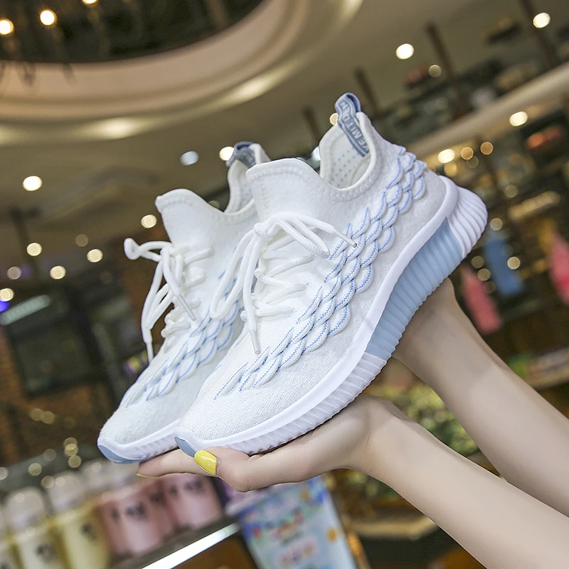 Women Sneakers Woven Mesh Breathable Student Lace-up Casual Shoes Comfortable sandalias mujer Ladies H30w | Обувь