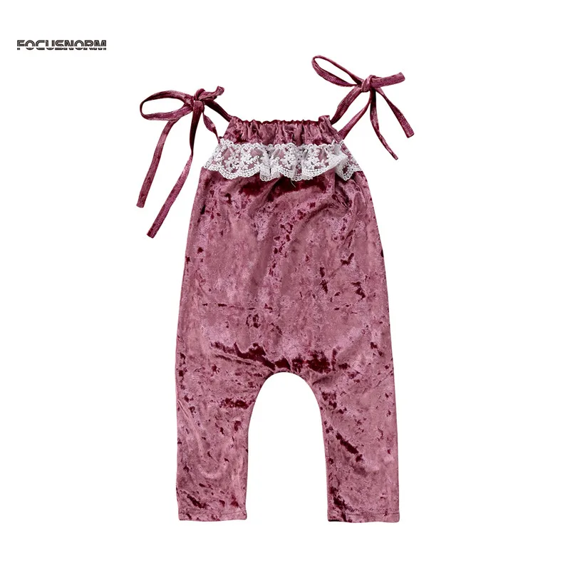 Летние милые Дети для маленьких девочек без рукавов ремень Общая ползунки