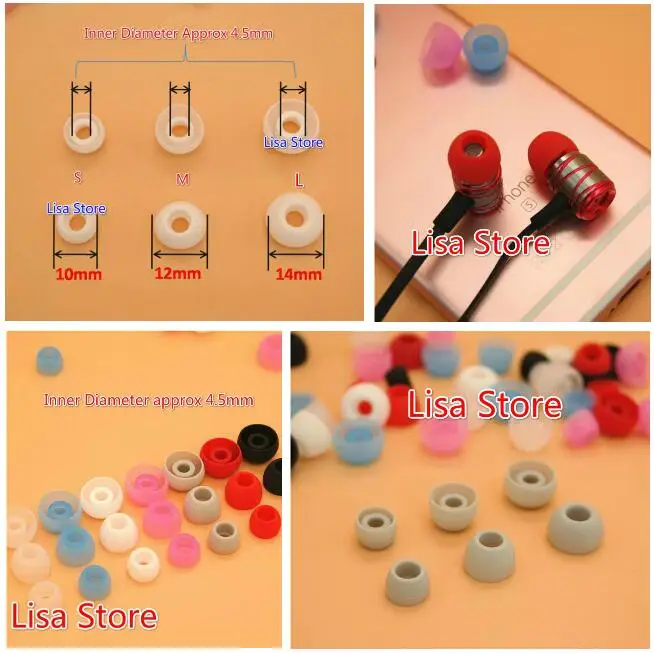 Сменные силиконовые наушники вкладыши 4 5 мм S M L 100 пар/200 шт.|replacement eartips|silicone in-earear
