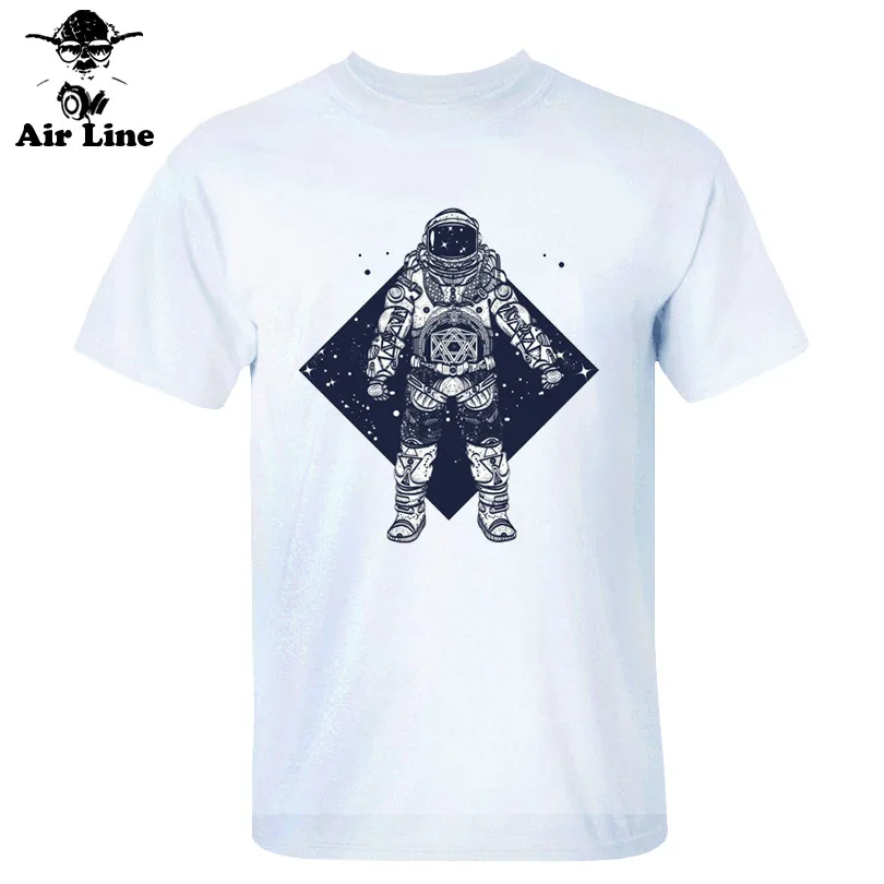 Air Line, футболка с коротким рукавом, Мужская брендовая одежда, с рисунком космонавта, Повседневная футболка, мужская, высокое качество, хлопок