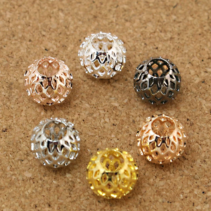 Круглые бусины из розового золота Размер 9x10 мм 30 шт./лот|beads for diy|metal beadsfor diy |