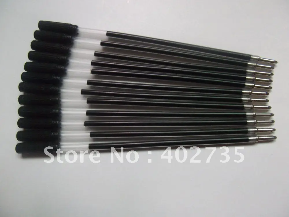 Оптовая продажа 500 шт. черная пластиковая шариковая ручка заправка подходит для