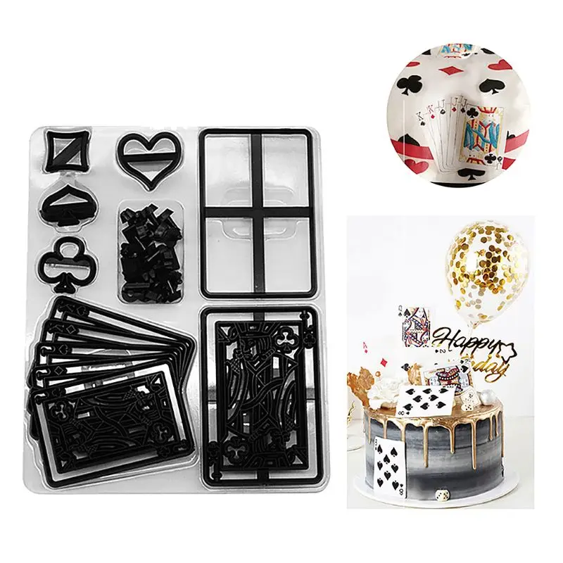 28 шт. пластиковая покерная карта резак для печенья Sugarcraft Fondant Cutter Poker Set Cupcake Cake Cutting