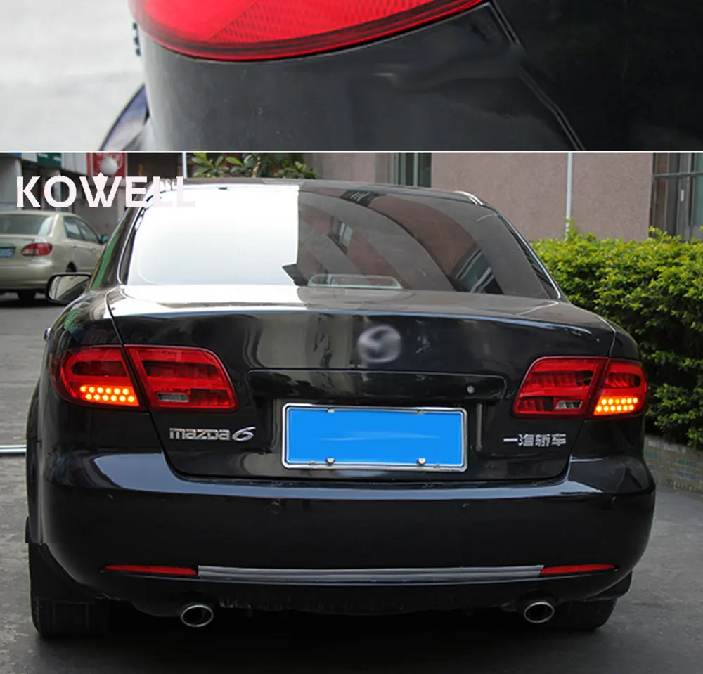 KOWELL автомобильный Стайлинг для Mazda 6 светодиодный задний светильник s 2005-2013 для мазда 6 задний светильник DRL+ тормоз+ Парк+ сигнал