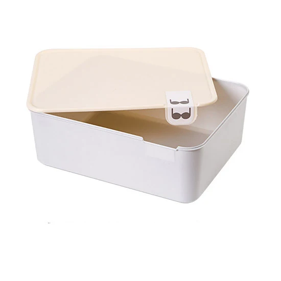 Beige 1 with cover Бытовая пластиковая коробка для хранения нижнего белья с отметкой отсек шкаф Органайзер с крышкой для нижнего белья носки - Цвет: Beige 1 with cover