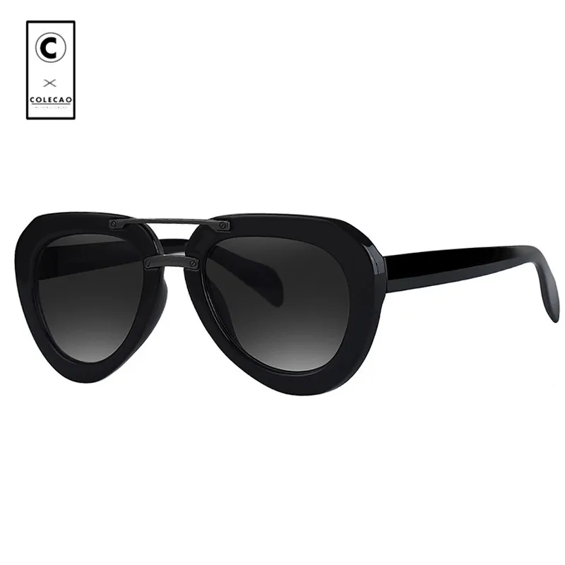 COLECAO Retro Wrap Sunglasses Women UV400 Designer Tone Glasses Accessories Driving Women's Casual 96606 | Аксессуары для