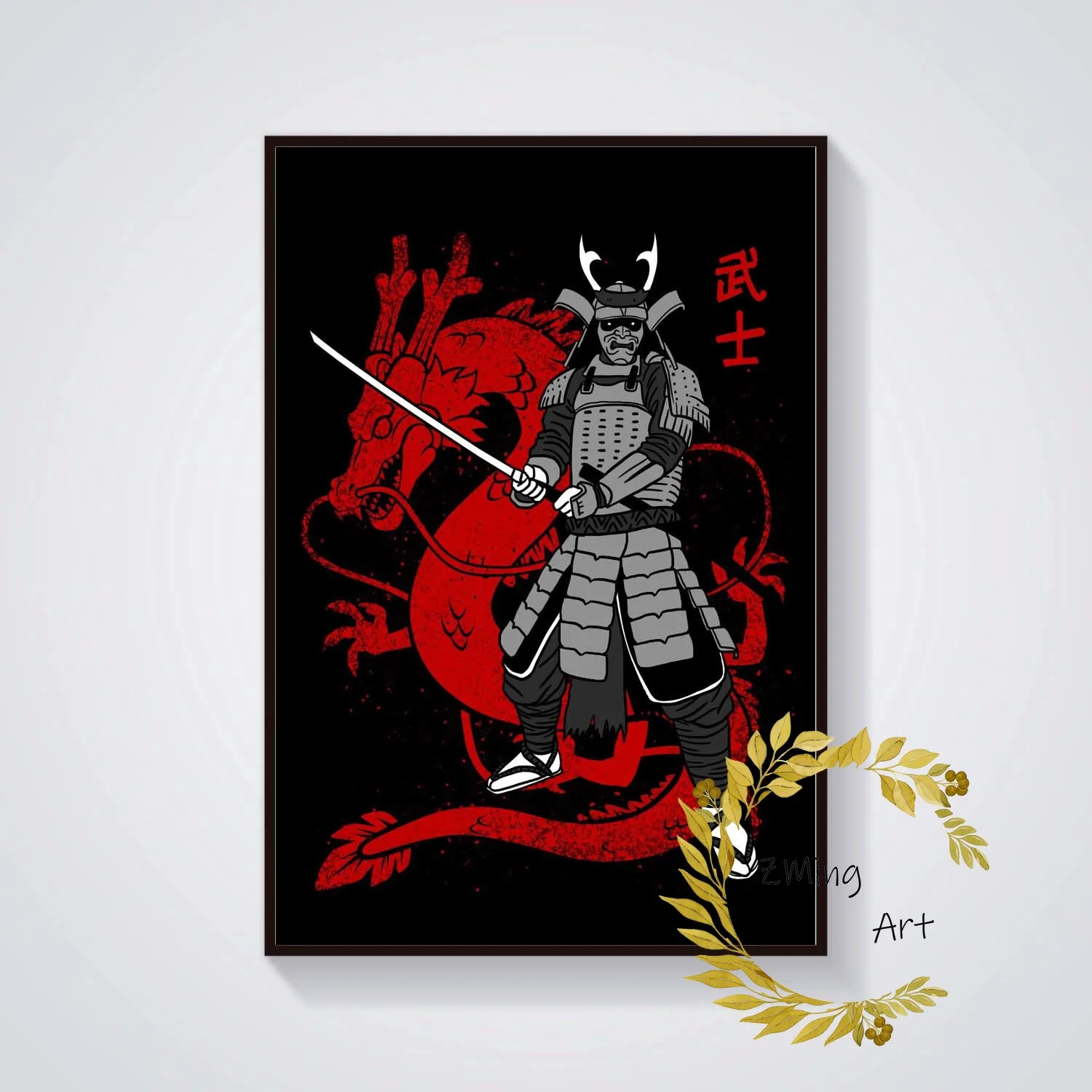 Japan Japanese Style Art Samurai Torii Legendary Buda Fujiyama Bamboo Poster | Дом и сад