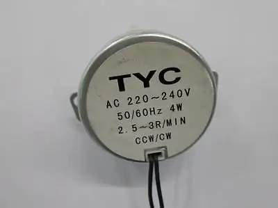 TYC AC 220 240V 4W 2 5/3r/min микрокоммуникационный синхронный двигатель замедления|synchronous