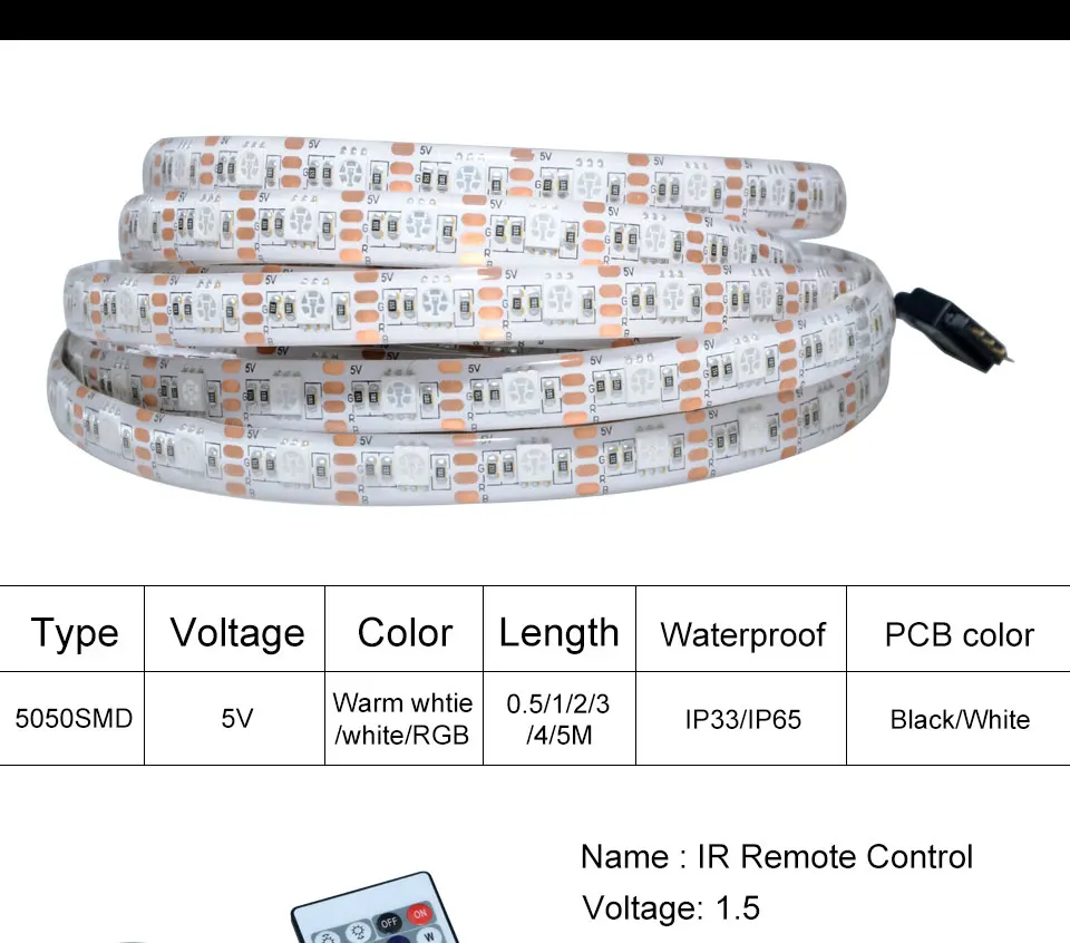 RGB светодиодные полосы Водонепроницаемый 5050 DC 5 в USB светодиодный свет гибкие полосы ленточное освещение 50 см 1 м 2 м 3 м 4 м 5 м Добавить пульт дистанционного управления для подсветки телевизора