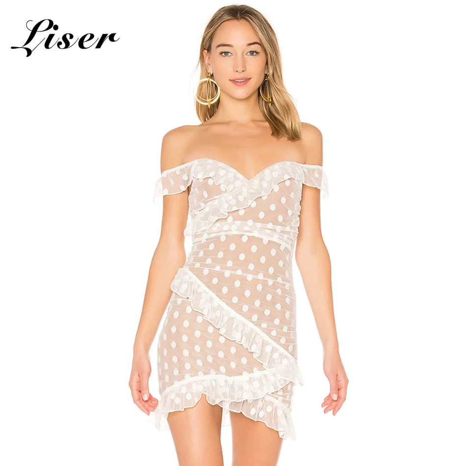 Женское облегающее платье Liser красные абрикосовые платья без бретелек в горошек