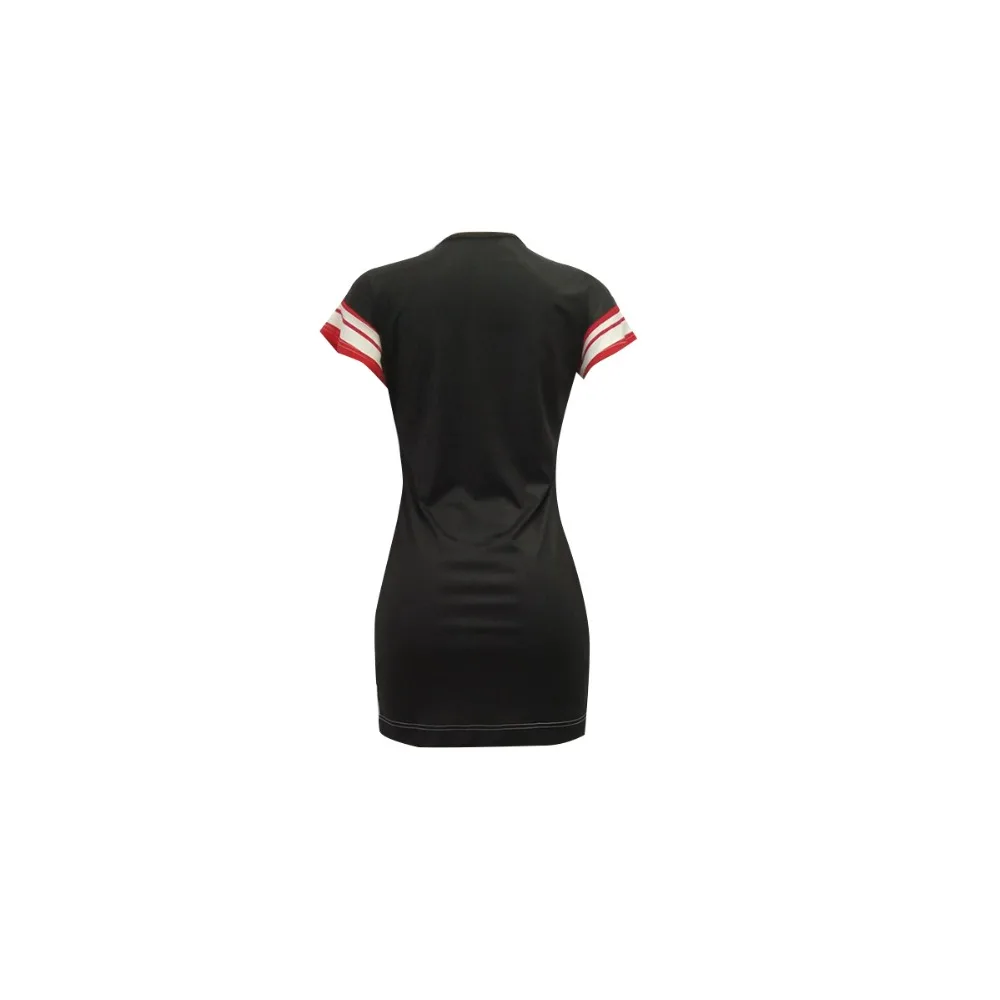 Повседневное платье с круглым вырезом и принтом летнее женское короткое