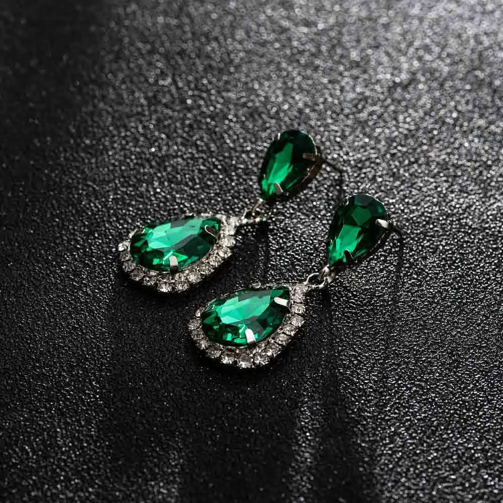 silver green YFJEWE серьги для невесты Косметика Geo ZhaoHao популярный горный хрусталь Кристал капля серьги для свадебного платья мода балдпат# E043 - Окраска металла: silver green
