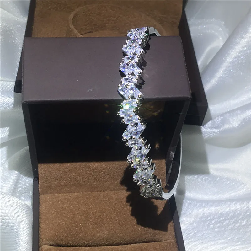 Женский свадебный браслет с фианитом обручальные браслеты белым и золотым