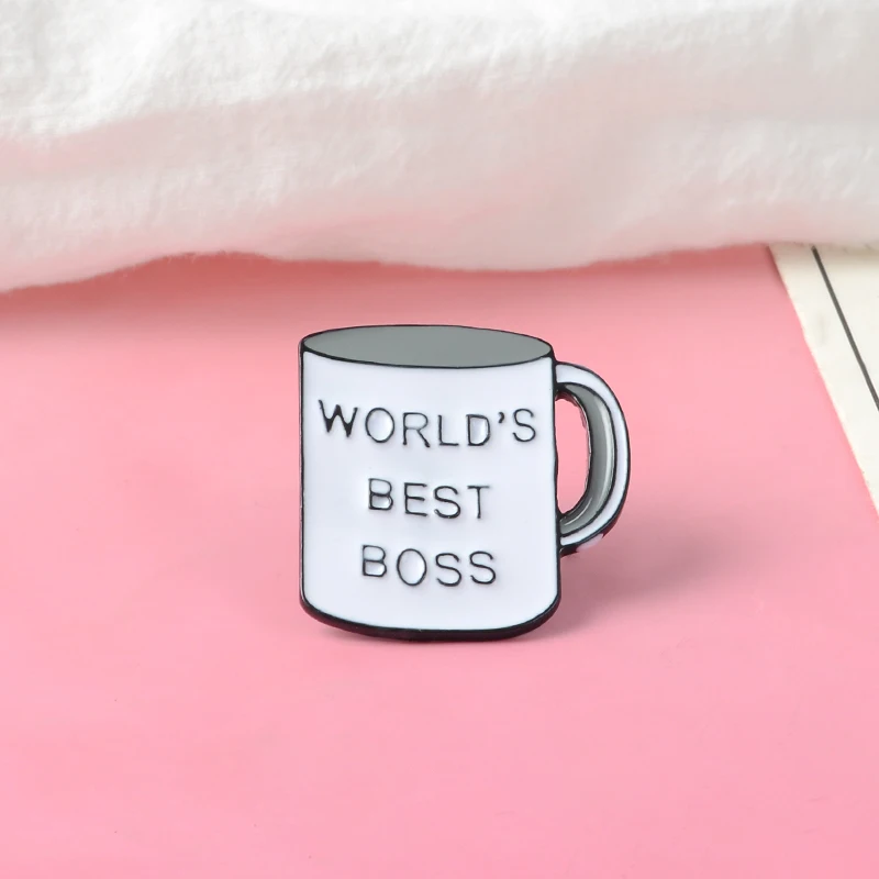 QIHE ювелирные изделия Boss кружка шпильки лучший босс эмаль на булавке Кофе чашки