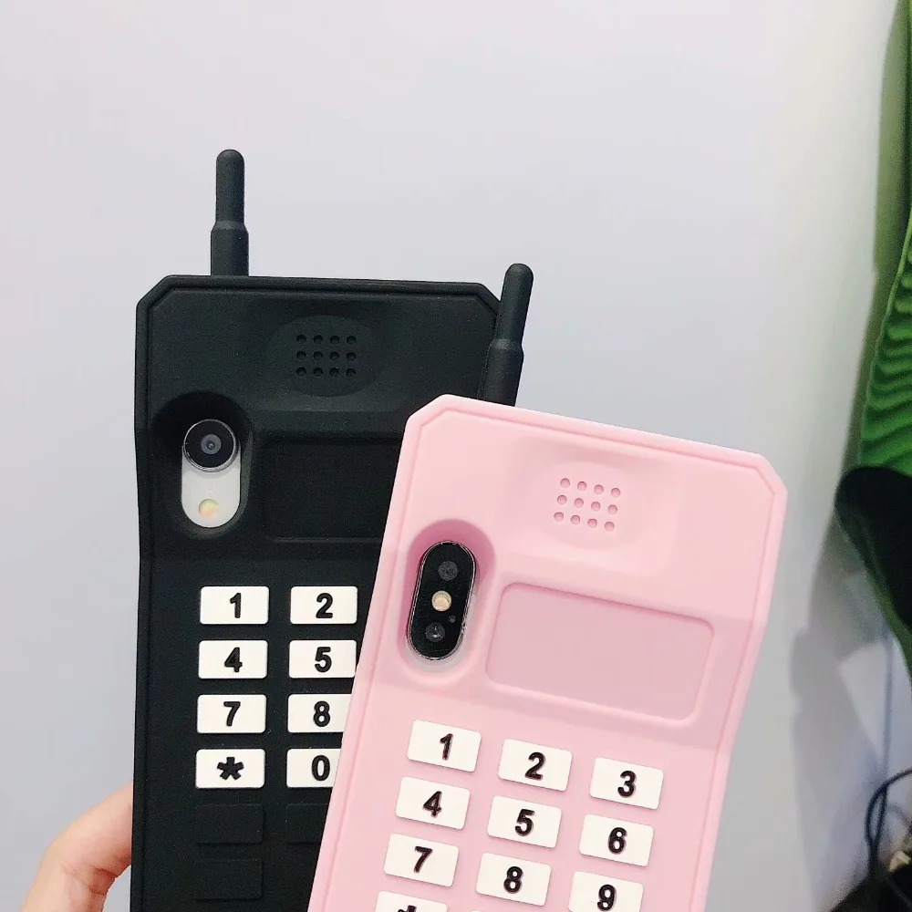 Винтажная модель телефона чехлы для iPhone 7 8 6 6s Plus X XR XS Max силиконовая задняя крышка