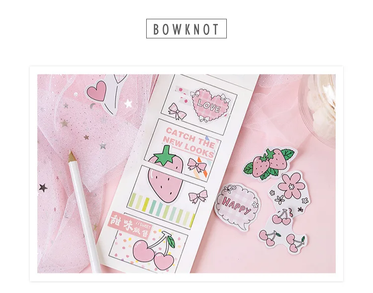 1 шт. kawaii блокнот для заметок, канцелярские принадлежности, милый клубничный планировщик с узором, бумага для заметок, школьные украшения, канцелярские принадлежности, Липкие заметки