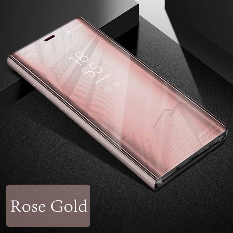Rose gold Ясно, Смарт Книга чехол для samsung Galaxy A30 A40 A10 A20 A50 A70 M20 M10 M30 J4 J6 J8 A3 A5 A6 A8 плюс S9 S8 S10 S10E S7 - Цвет: Rose gold