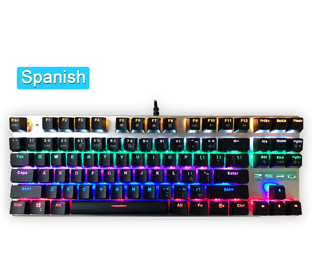 Me Too Original gaming Mechanical Keyboard 87 key Wired keyboard blue/red/black switch Backlit Keyboard English/Russian/Spanish