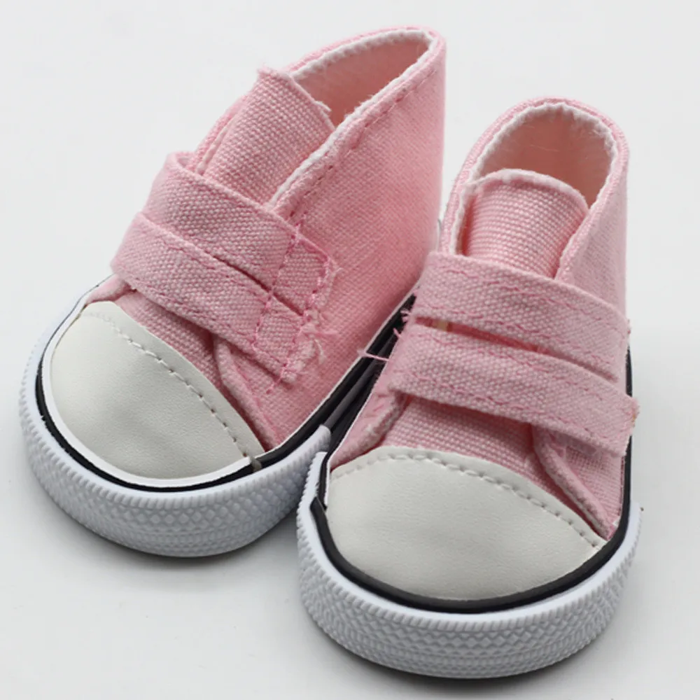 43cm Reborn Baby Doll Shoes White Black Red Blue Canvas Shoes for 18inch Girl Dolls Mini Fashion Shoes American Doll Accessories