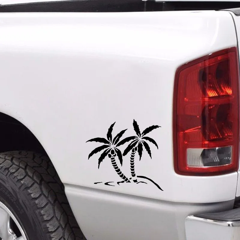 QYPF 17.8cm*14.5cm Simple And True Coconut Tree Newfashioned Vinyl Car Sticker Light Window Decal C18-0493 | Автомобили и