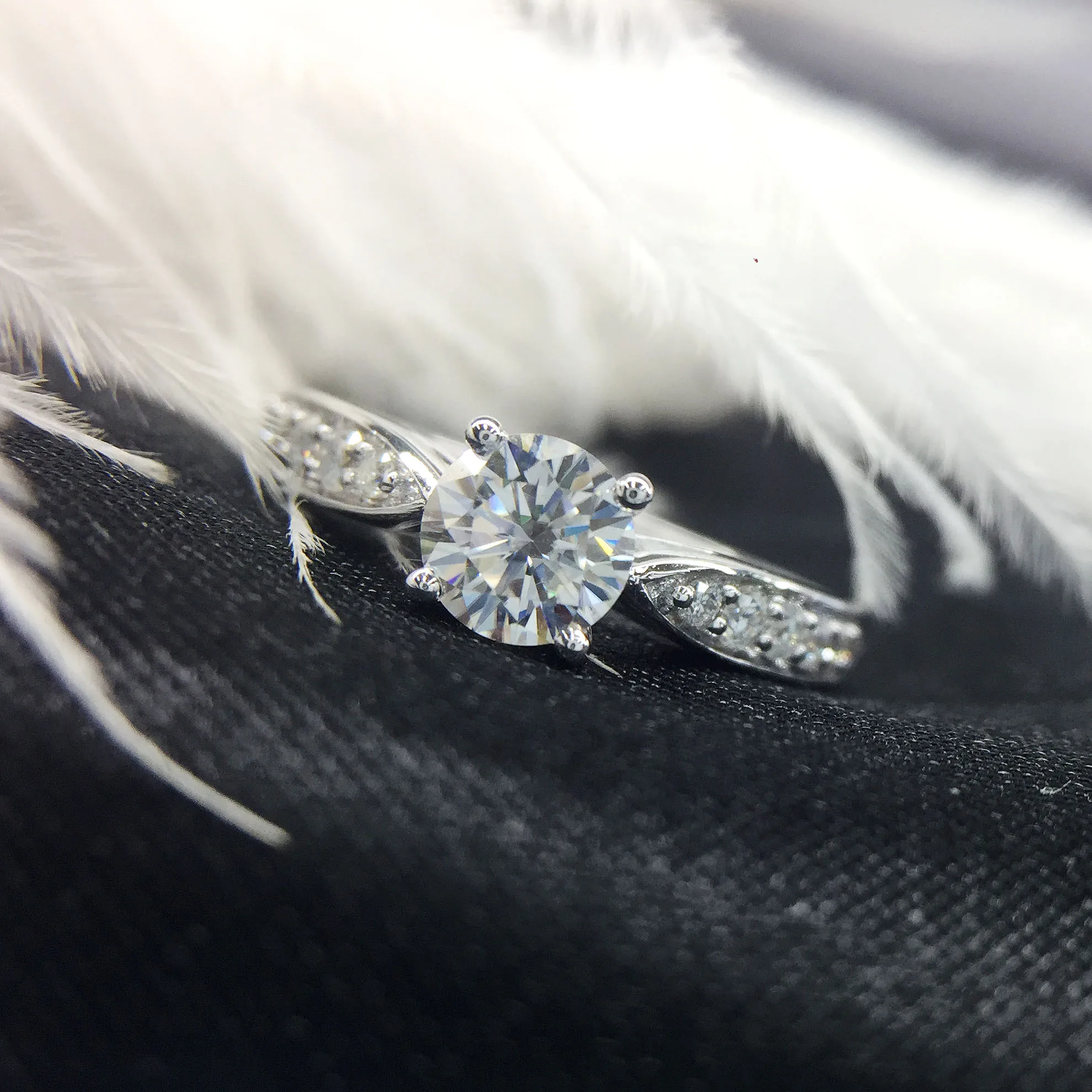 100% Moissanite АЛМАЗНОЕ КОЛЬЦО для свадьбы 0 5 карат из натурального 18K белого золота D
