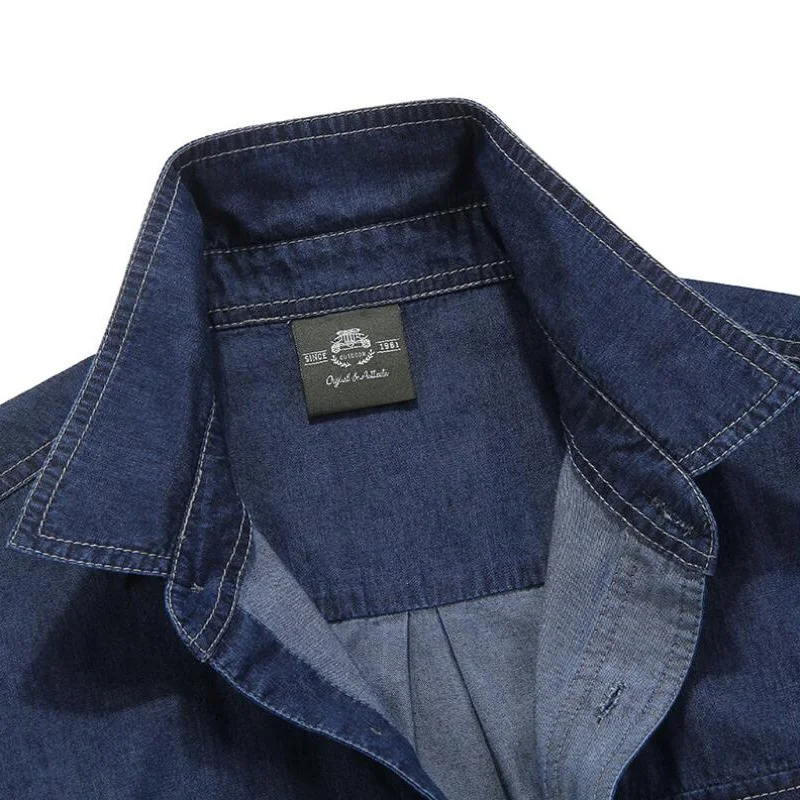 Просвет летняя рубашка для мужчин джинсовая Повседневная s Camisa джинсовые Hombre