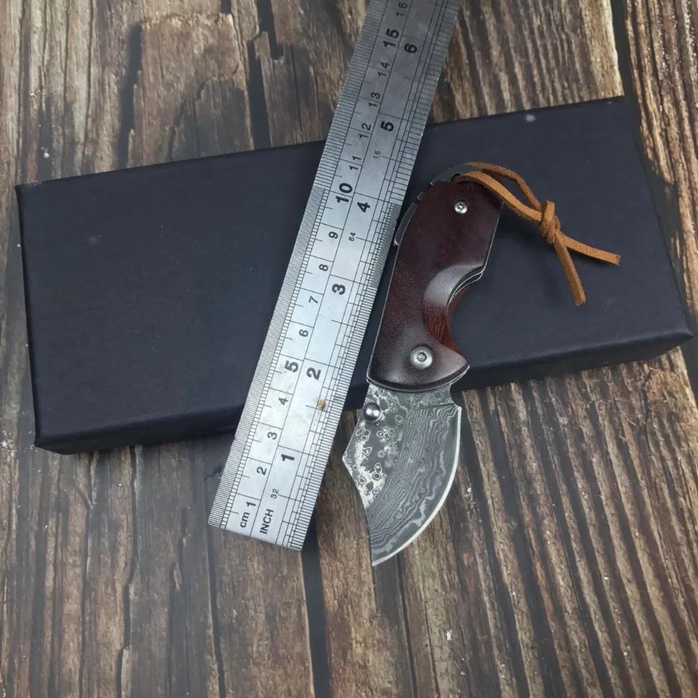 59HRC ручной работы дамасский стальной нож складной карманный открытый