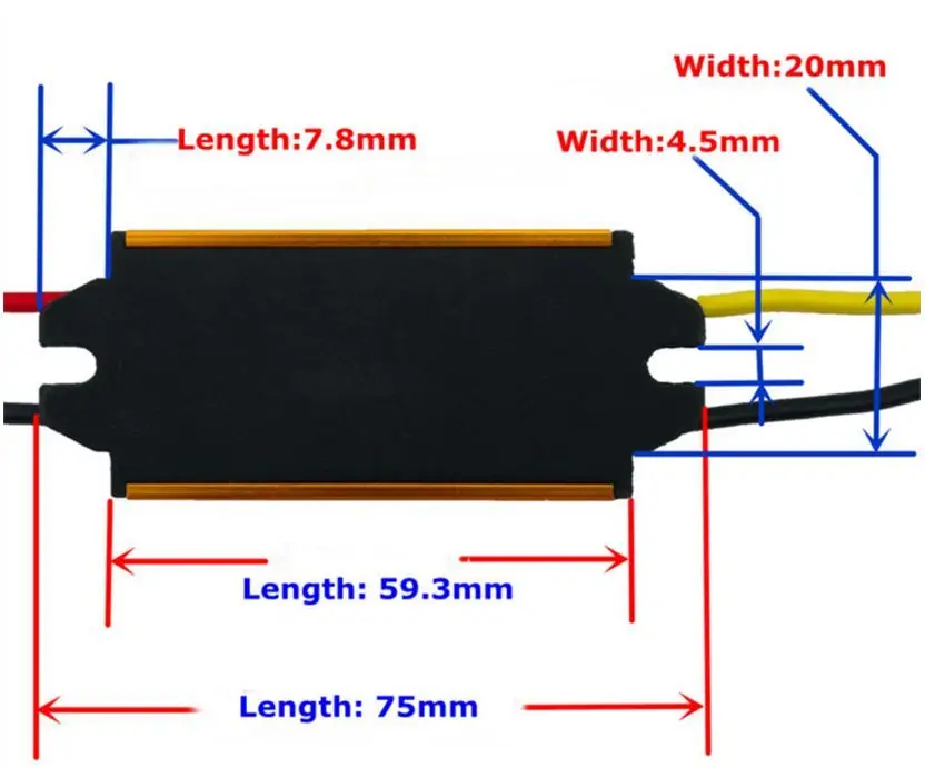 DC 12V 24V TO 5v 5A понижающий преобразователь модуль питания Автомобильный