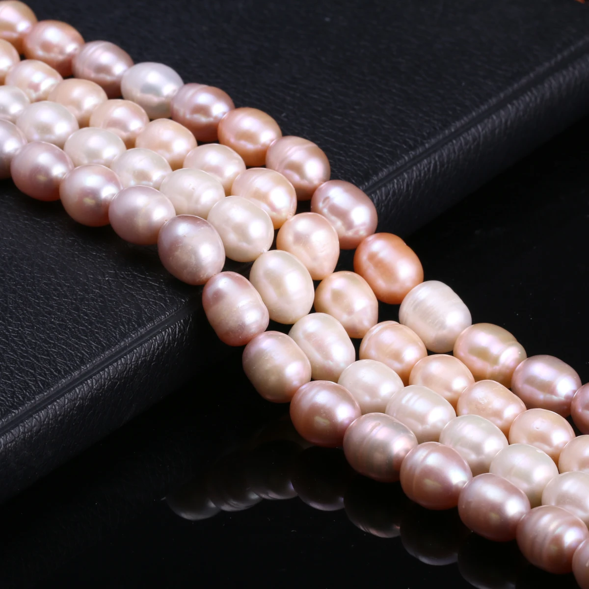 

Natural Freshwater Cultured Pearls Beads Rice Shape 100% Natural Pearls for Jewelry Making DIY Strand 13 Inches Size 10-11mm