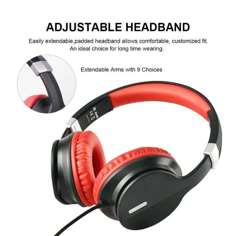 Oneodio проводные наушники за ухо гарнитура с микрофоном стерео бас регулируемые