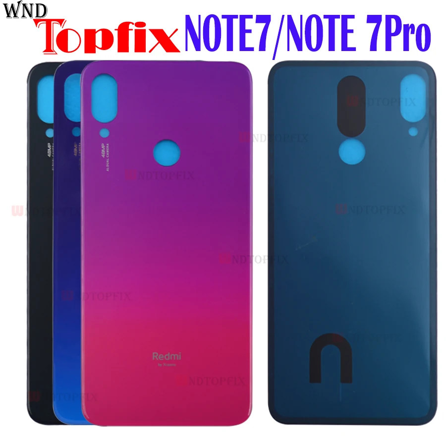Чехол для аккумулятора Xiaomi Redmi note 7 Задняя стеклянная панель Корпус задней двери