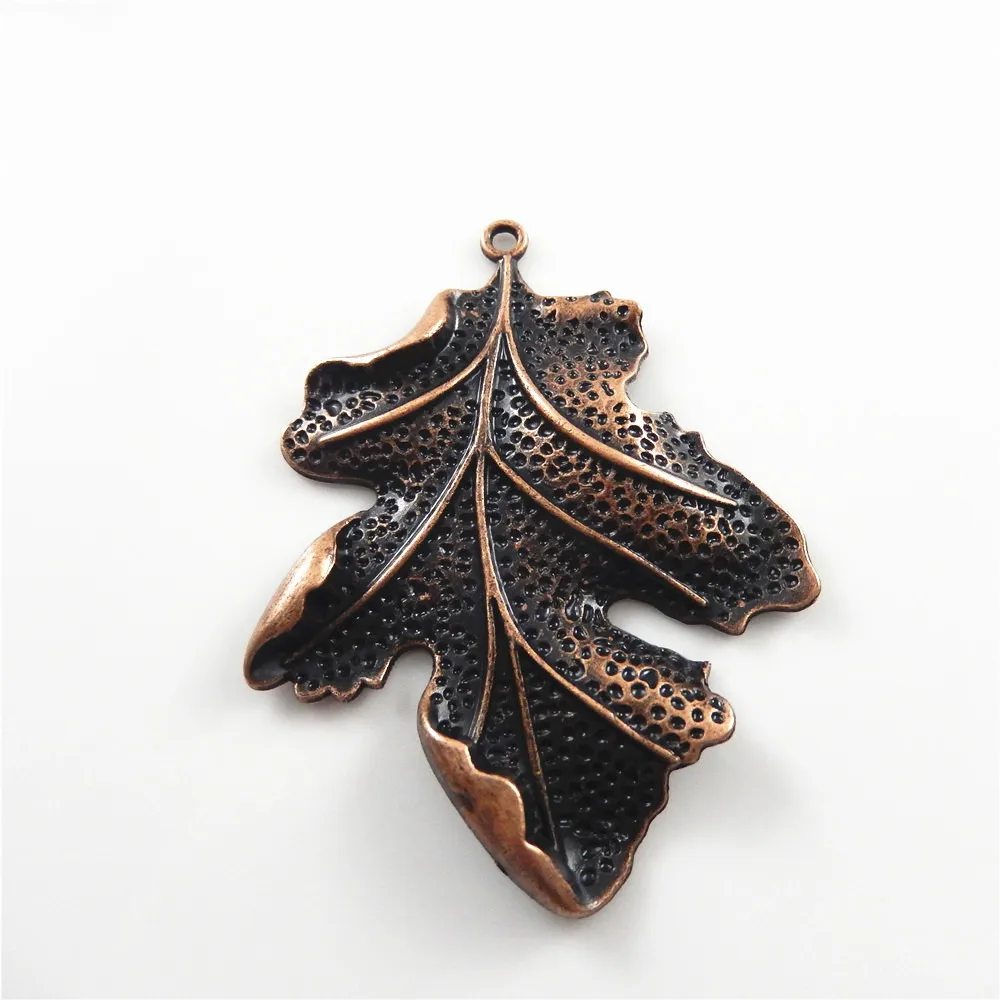 2 шт./лот винтажное ожерелье из красной меди в форме листьев женский подарок 67*51 мм