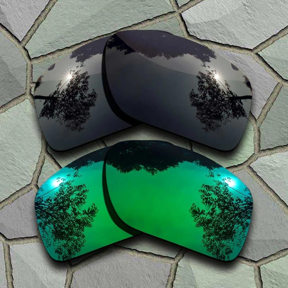 Grey Black&Jade Green Sunglasses Polarized Replacement Lenses for Oakley Big Taco