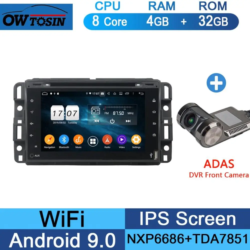 32G Adas Camera " ips 8 Core 4G+ 64G Android 9,0 автомобильный DVD радио gps для GMC Yukon Sierra Tahoe передняя фара для Chevy Express Impala Cobalt Equinox DSP CarPlay - Color: 32G Adas Camera