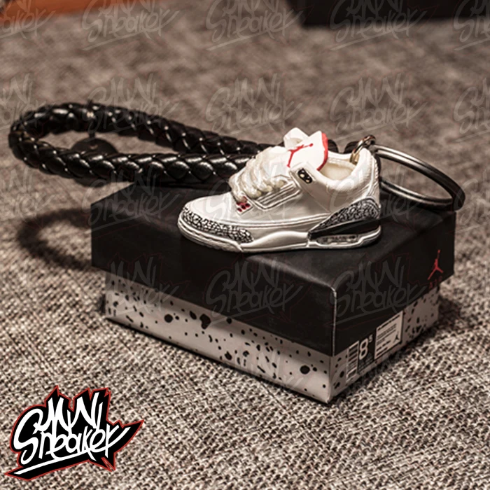 SneakersAIR белый цементный Jordan 3 белый цементный стерео 3D модель брелок кулон JORDAN 3 автомобильный брелок