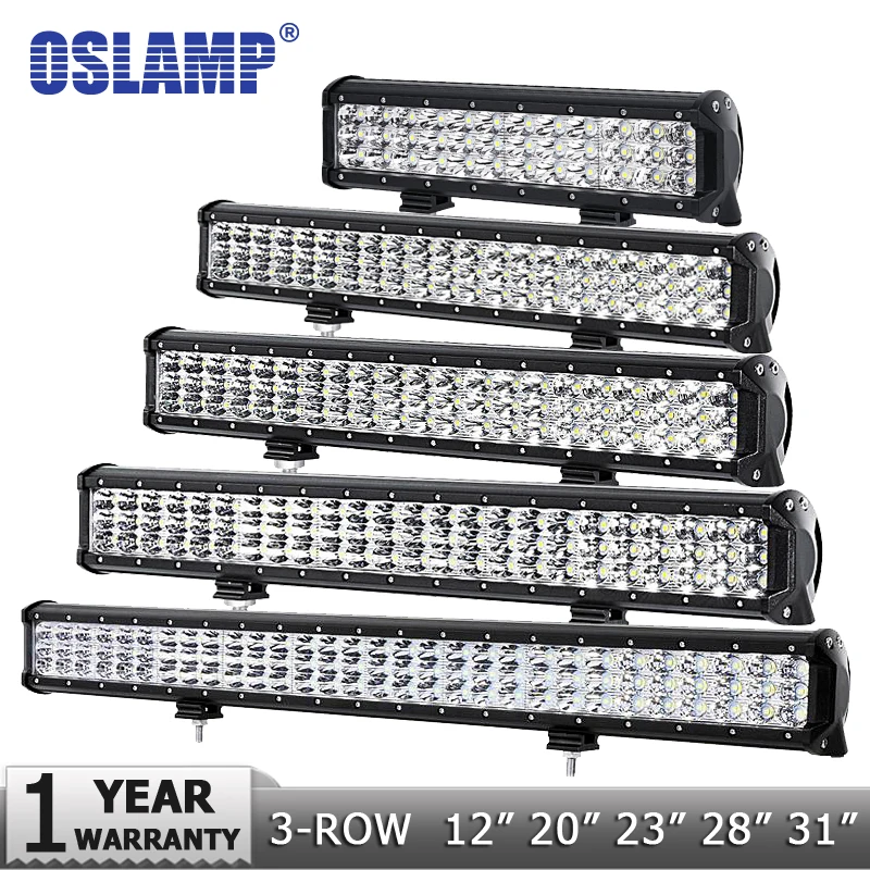 Oslamp 12 &quot20&quot 23 &quot28&quot 31 &quot44&quot 3 строки светодиодные панели offroad combo Луч работы