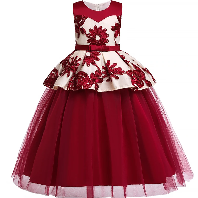 Бальное платье принцессы для маленьких девочек с цветами крещения Детские