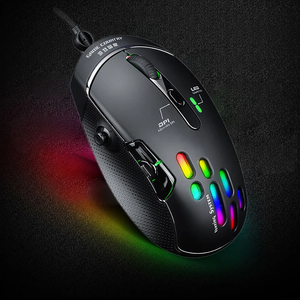 Проводная игровая мышь 5D джойстик 4000DPI 7 кнопок эргономичная USB компьютерная