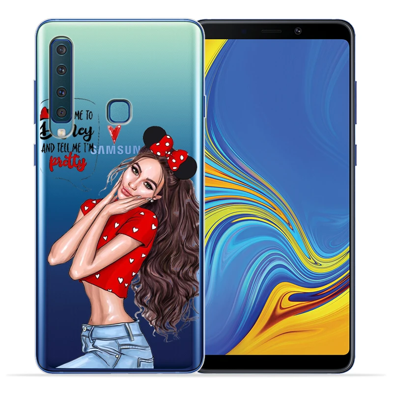 Модный чехол для телефона девочек оболочка Etui Samsung Galaxy A50 A20 A30 A40 A10 A70 M10 M20 задняя