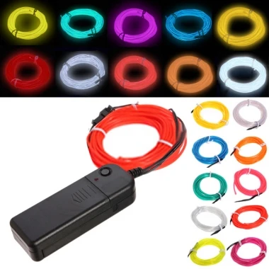 

3Meters Flexible Neon EL Wire Light Dance Party Decor Light 10 colors +drive obx